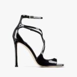 Jimmy Choo Women Azia 110 Black Patent Leather Sandals