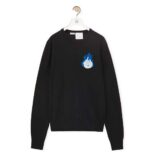 Loewe Men Calcifer Sweater in Wool-Black