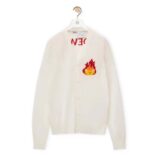 Loewe Women Calcifer Cardigan in Wool-White