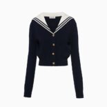 Miu Miu Women Cashmere Cardigan with Intarsia Logo