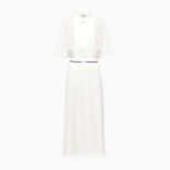 Miu Miu Women Crepe De Chine Midi Dress-White