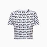 Miu Miu Women Print Cotton T-shirt with Print Logo