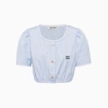 Miu Miu Women Striped Chambray Crop Top