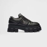 Prada Women Soft Padded Nappa Leather Lace-up Shoes-Black