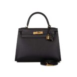 Hermes Women Kelly Bag 28 Epsom Leather-Black