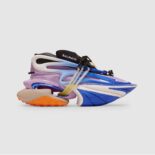 Balmain Unisex Unicorn Low-Top Trainers in Neoprene and Calfskin-Blue