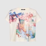 Balmain Women Cropped Pastel Print T-shirt