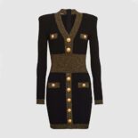 Balmain Women Scooped V-neckline Knit Dress