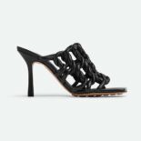 Bottega Veneta Women Stretch Twist Mule Hand-Twisted Tubular Leather-Black