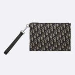 Dior Men A5 Pouch Beige and Black Dior Oblique Jacquard