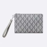 Dior Men A5 Pouch Dior Gray CD Diamond Canvas