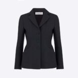 Dior Women 30 Montaigne Bar Jacke Black Single-Breasted Wool and Silk