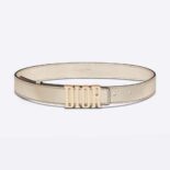 Dior Women D-Fence Belt Gold-Tone Laminated Crinkled Calfskin 30 MM