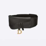 Dior Women Saddle Belt Black Smooth Calfskin 13.5 CM