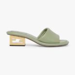 Fendi Women Baguette Green Nappa Leather Slides