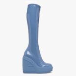 Fendi Women Fashion Show Blue Patent Leather Boots