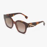 Fendi Women Square Fendi First Havana Acetate Sunglasses