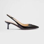 Prada Women Patent-Leather Slingback Pumps-Black