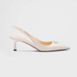 Prada Women Patent-Leather Slingback Pumps-White