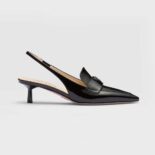 Prada Women Patent Leather Slingbacks-Black