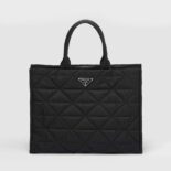 Prada Women Re-Nylon Shopping Bag with Topstitching