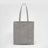 Prada Women Small Antique Nappa Leather Tote-Gray