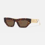 Versace Women 90s Vintage Logo Cat-Eye Sunglasses-Brown