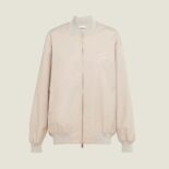 Miu Miu Women Chino Blouson Jacket with Embroidered Logo