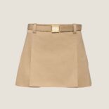 Miu Miu Women Chino miniskirt with Logo Decorating the Buckle