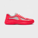 Prada Unisex America's Cup Soft Rubber and Bike Fabric Sneakers-Red