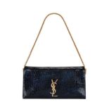 Saint Laurent YSL Women Kate Reversible Chain Bag in Suede and Crocodile-Embossed Leather