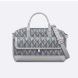 Dior Men Hit the Road Pet Carrier Bag Dior Gray CD Diamond Canvas and Smooth Calfskin