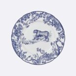 Dior Unisex Dessert Plate Blue Toile de Jouy Tiger