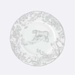 Dior Unisex Dessert Plate Gray Toile de Jouy Tiger