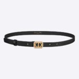 Dior Women 30 Montaigne Crystals Belt Black Smooth Calfskin and Silver-Tone Crystals 15 MM