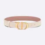 Dior Women 30 Montaigne Reversible Belt Dusty Ivory and Heritage Pink Smooth Calfskin 35 MM