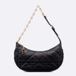 Dior Women CD Lounge Bag Black Supple Macrocannage Lambskin