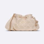 Dior Women Dior Dream Bucket Bag Dusty Ivory Cannage Cotton with Bead Embroidery