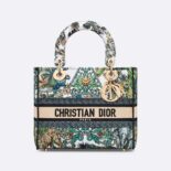 Dior Women Medium Lady D-lite Bag White Multicolor Étoile de Voyage Embroidery