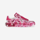 Dolce Gabbana D&G Women Calfskin Portofino Sneakers-Pink