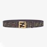 Fendi Women Dove Gray FF Jacquard Fabric Belt