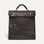 Goyard Women Saint Léger Backpack in Goyardine Canvas & Chevroches Calfskin-Black