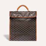 Goyard Women Saint Léger Backpack in Goyardine Canvas & Chevroches Calfskin-Brown