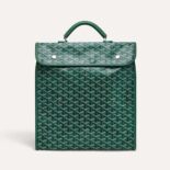 Goyard Women Saint Léger Backpack in Goyardine Canvas & Chevroches Calfskin-Green