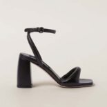 Miu Miu Women Padded Leather Sandals in 85 mm Heel Height-Black