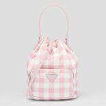 Prada Women Duet Printed Re-Nylon Bag-Pink