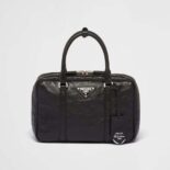 Prada Women Medium Antique Nappa Leather Top Handle Bag-Black