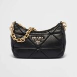 Prada Women System Nappa Leather Patchwork Bag-Black