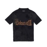 Balenciaga Women Heavy Metal Tight T-Shirt Small Fit in Black Faded