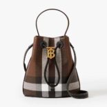 Burberry Women Mini TB Bucket Bag in Calf Leather
